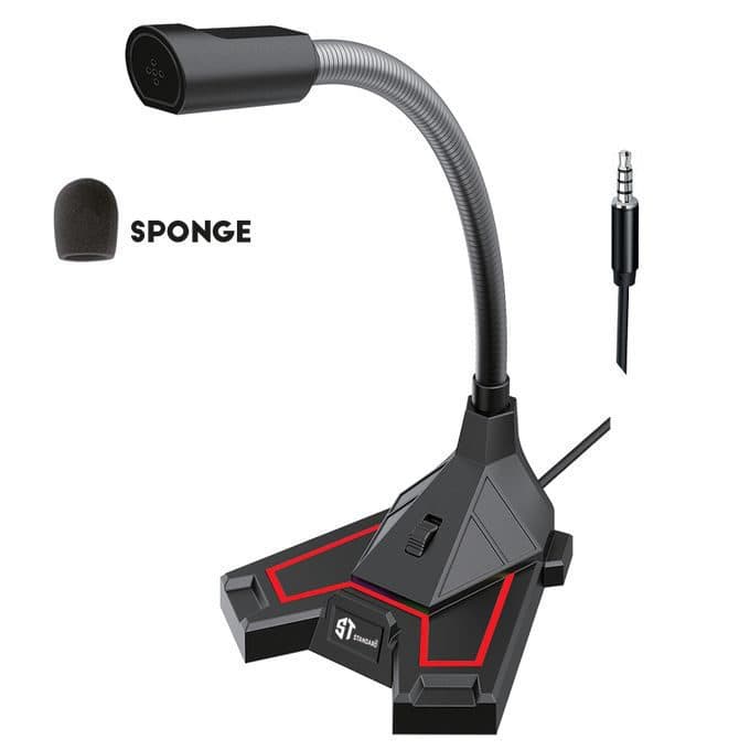 Standard GM-M03 Stereo Desktop Microphone Streaming -Mobile Holder -3.5mm/2m Cable For PC