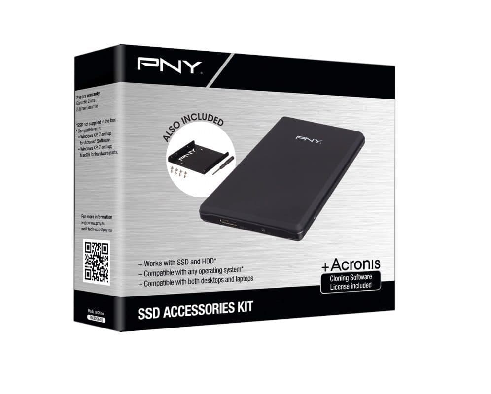 PNY SSD UPGRADE KIT for Desktop & Laptop – 2.5/3.5” SSD HDD + External SSD Bay