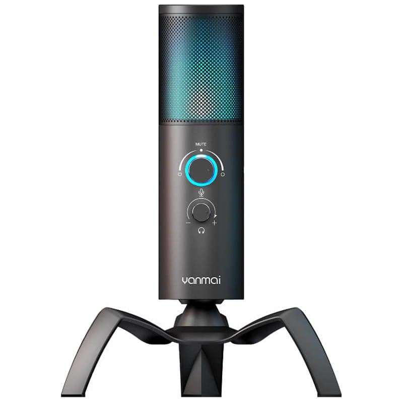 Yanmai Q18 USB RGB Gaming Microphone Professional Metal Streaming Studio | Black