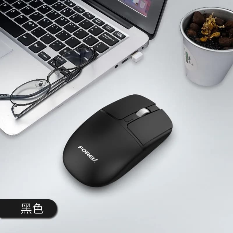 FOREV FV-386 Silent Bluetooth Wireless Mouse – 2.4Ghz 10m Range – 1600DPI  | Black