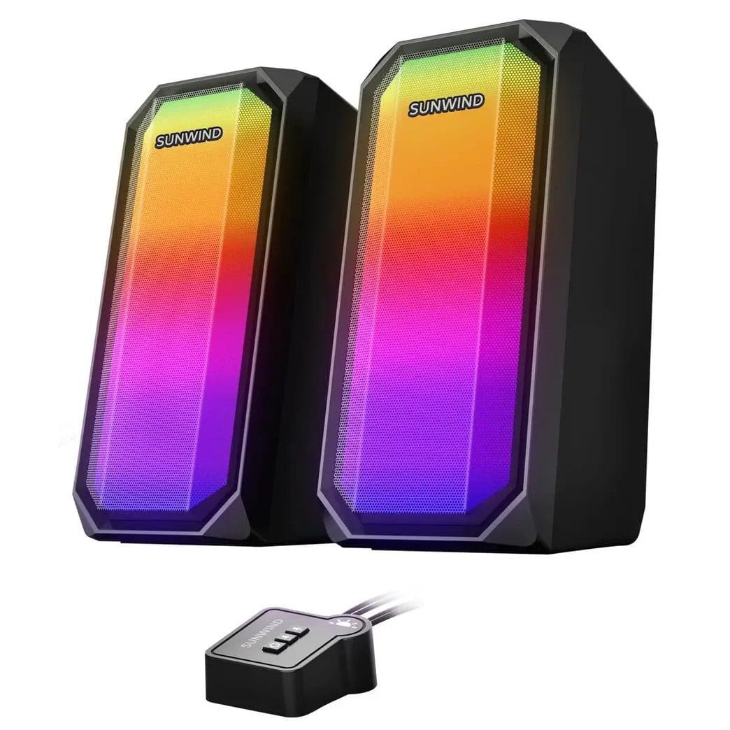 SUNWIND SW-SP300 RGB Bluetooth 5.0 / AUX Desktop Gaming Speaker – 10W – USB Power