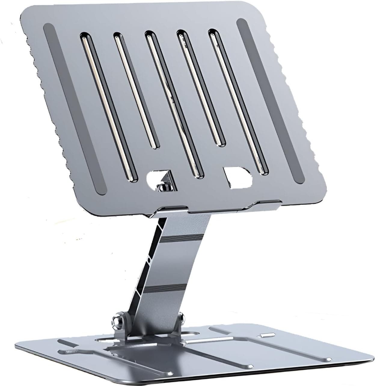 A1 Metal Foldable Laptop & Tablet Stand Holder – Height Adjustable – Up to 15” | Black