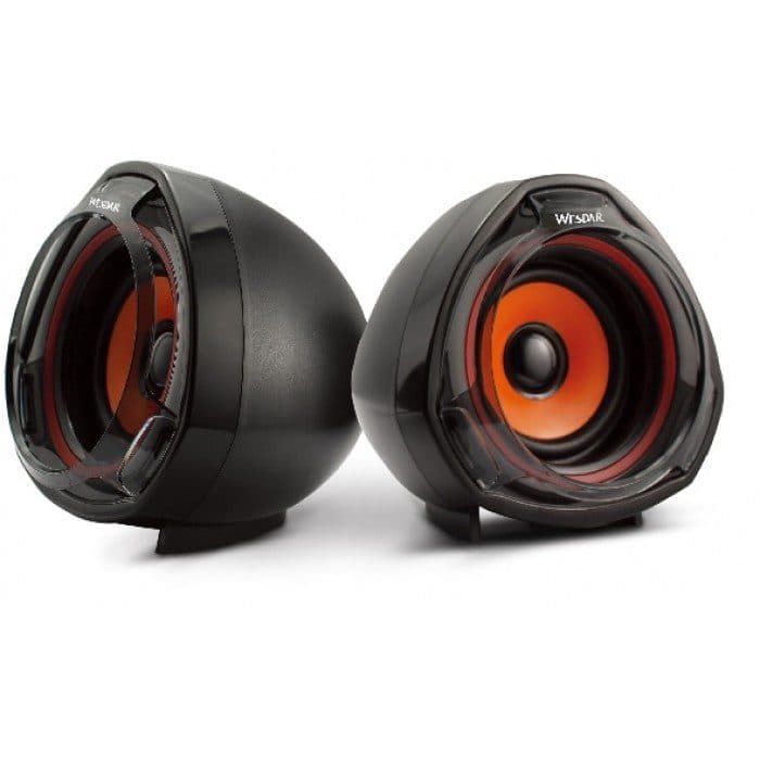 WESDAR CS1 Wired Multimedia Speaker 2.0 Channel for PC and Laptop – 10W  | Black / Orange