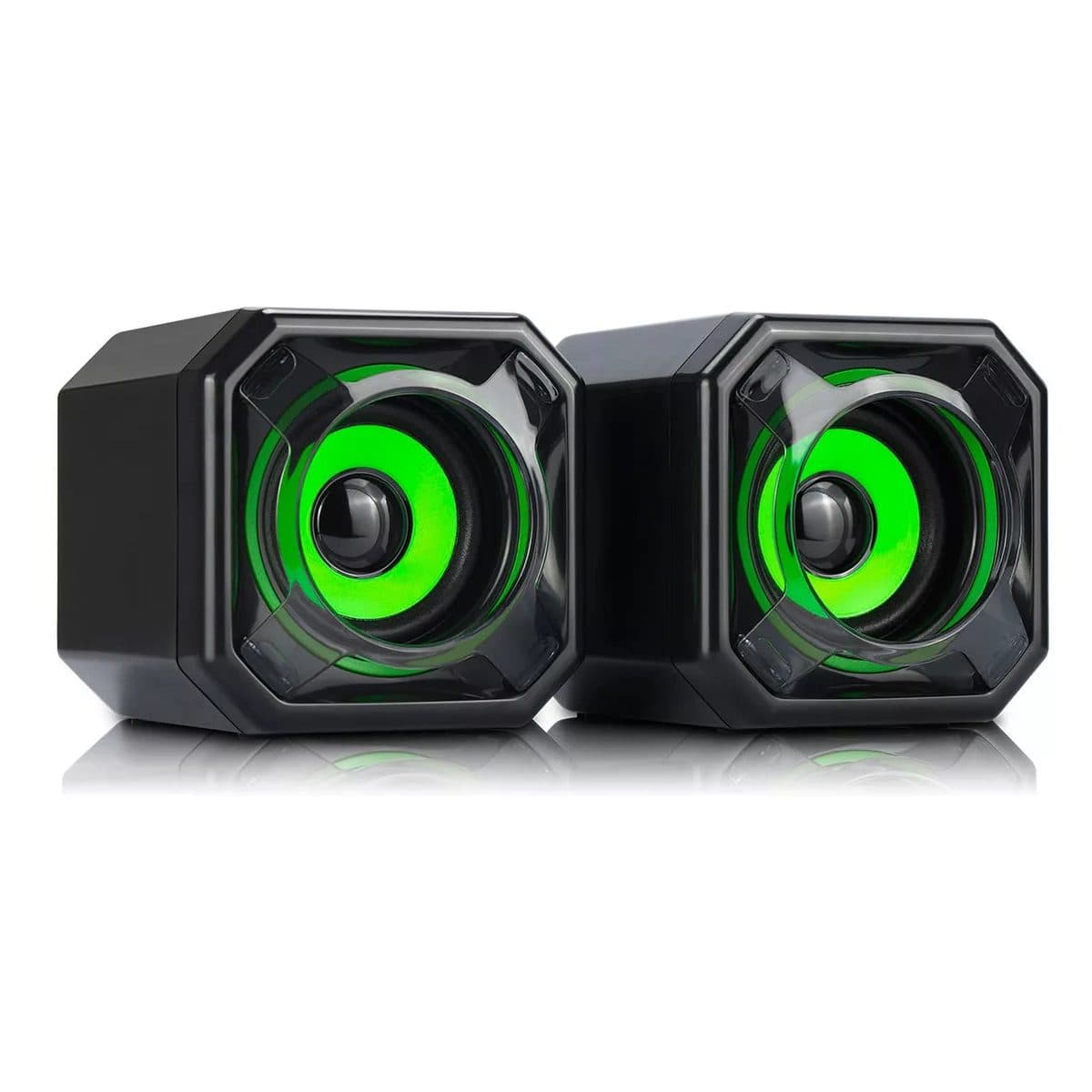 WESDAR CS2 Wired Multimedia Speaker 2.0 Channel for PC and Laptop – 10W  | Black / Green