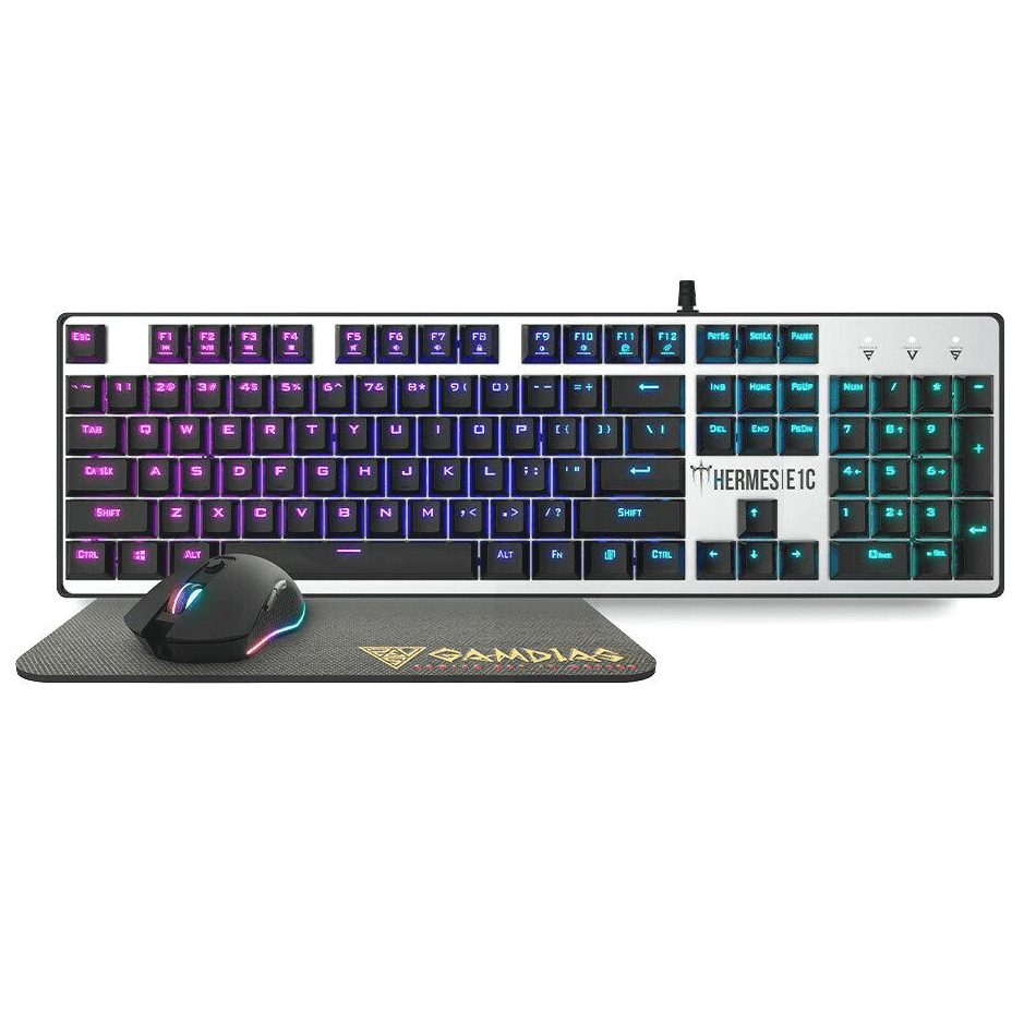 GAMDIAS HERMES E1C 3-IN-1 Gaming COMBO ( Mechanical KB + Mouse +Mousepad  )