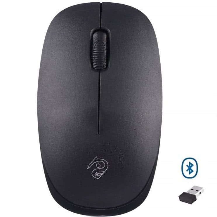 Rizyue R10 Dual Mode BT 5.0 / Wireless Mouse Lightweight -1600DPI – (1x AA Battery ) | Black