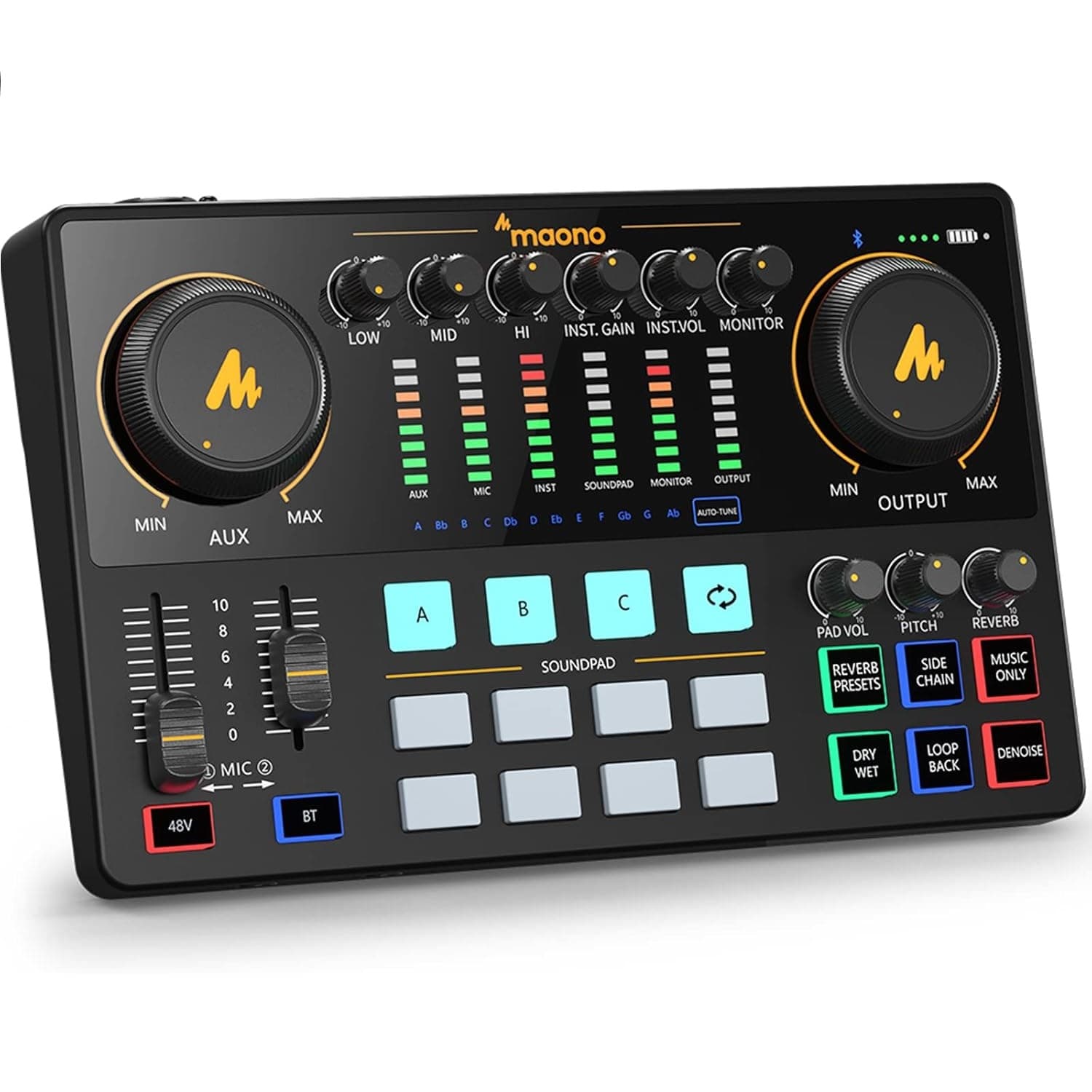 MAONO MAONOCASTER AME2 Audio Interface Mixer – 48V Phantom Power – Bluetooth 8H Working