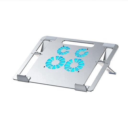 Z23A Aluminum Laptop Tablet Stand with 4 *Fan / 2* USB Out – Height Adjustable For Notebook | Silver