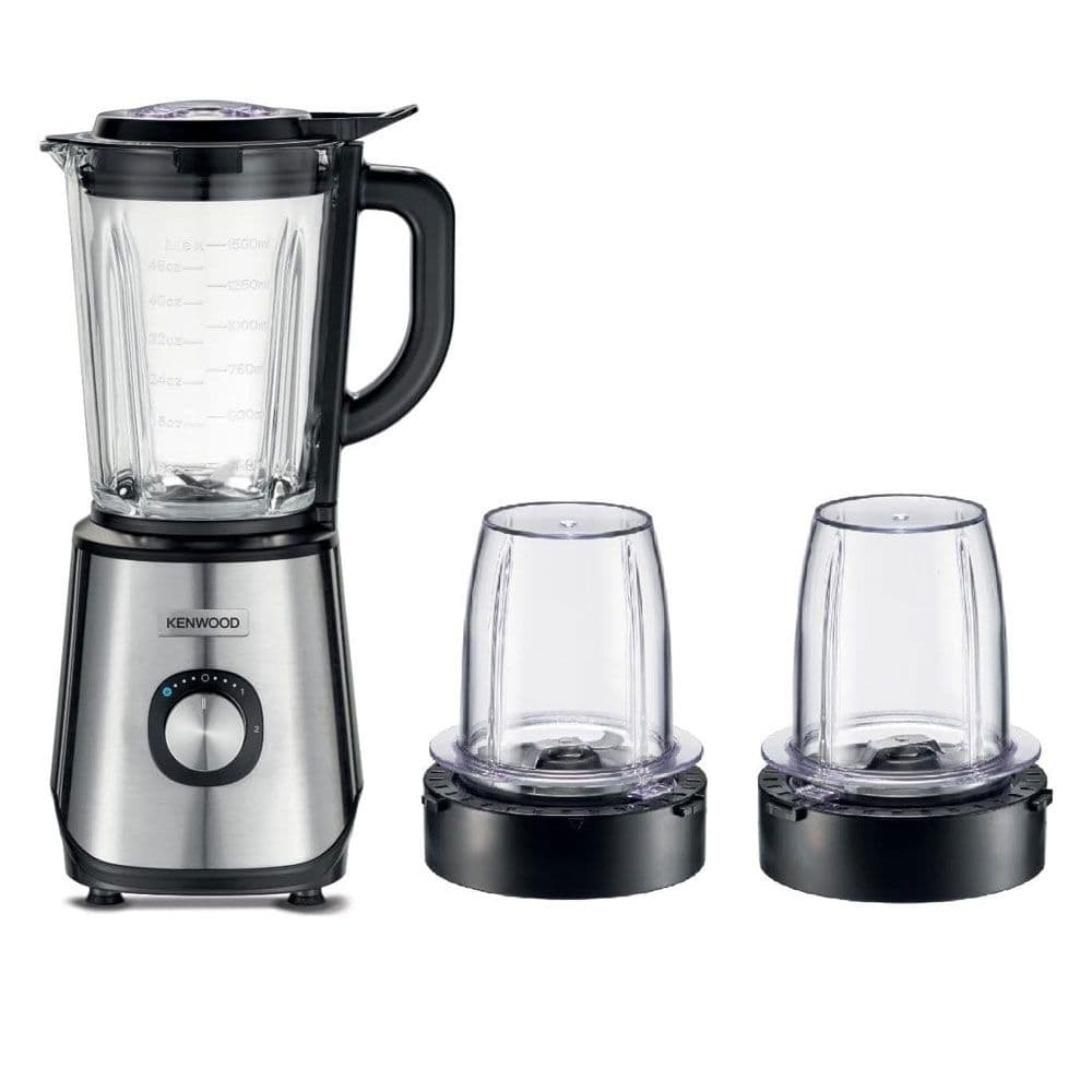 Kenwood Glass Countertop Blender with 2 Mills 1000 Watt - 2 Liters - Black - Blm45.720Ss