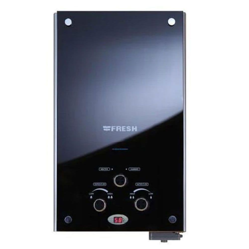 Fresh Gas Water Heater 10 liters with Adapter - Black Crystal - 10985