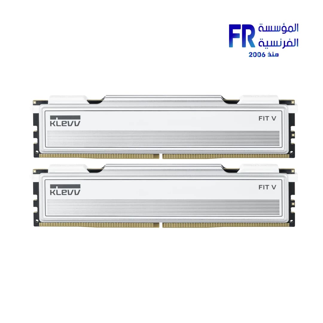 رامات ديسكتوب Klevv Fit V سعة 16 جيجابايت 1x16 جيجابايت DDR5 بتردد 6400 ميجاهرتز CL32 لون أبيض