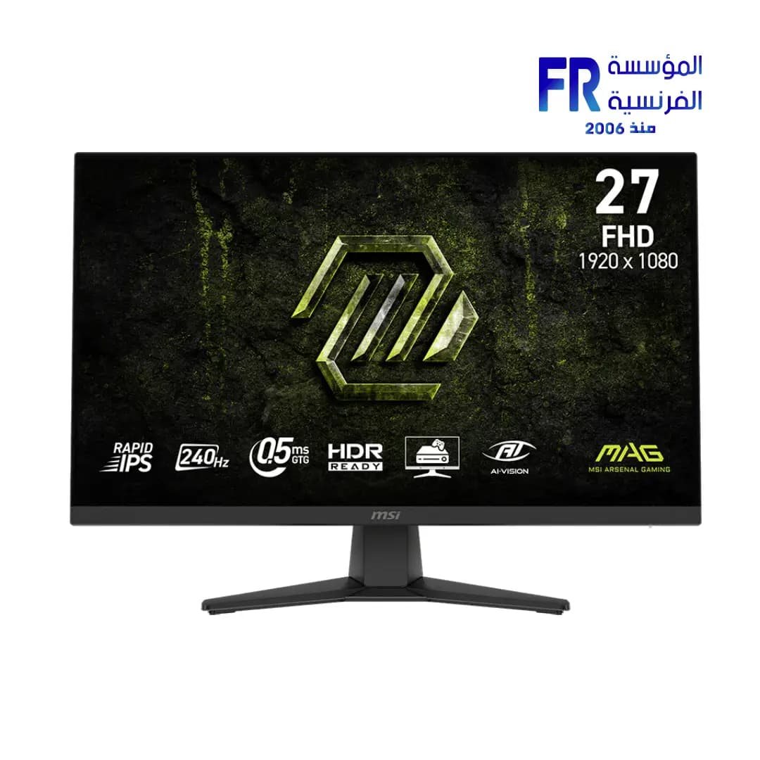 Msi Mag 272f X24 27 Inch 240Hz 0.5ms Fhd Rapid Ips Flat Freesync Premium Black Monitor