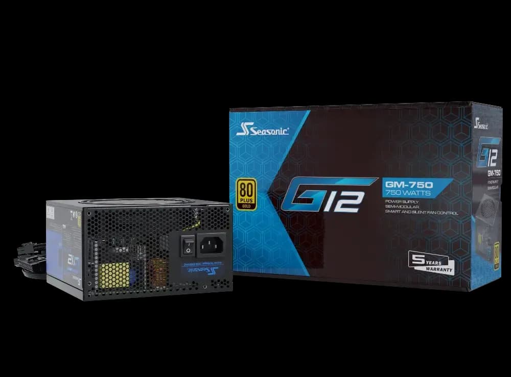 Seasonic G12 GM-750W 80+ Gold – ATX 12V, Semi-Modular, Smart and Silent 120mm Fan, Sleeve Bearing, Flat Black Cables