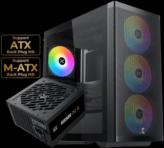Xigmatek Osiris + Asgard 750W 80+ Bronze – 11 Fan Mounts, 400mm Limit & Vertical GPU Mount, E-ATX Support, Superior Airflow