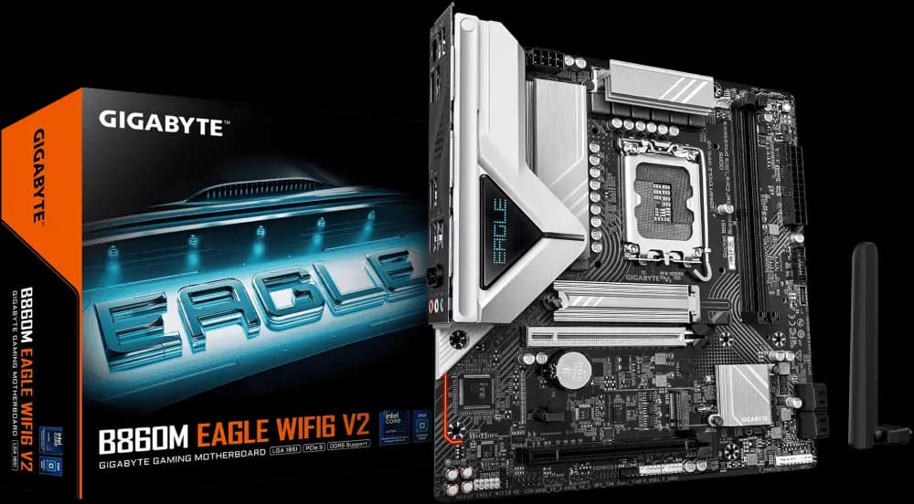 GIGABYTE B860M EAGLE WIFI6 V2 - LGA1851, Micro-ATX Motherboard, DDR5, PCIe 5.0, WiFi 6