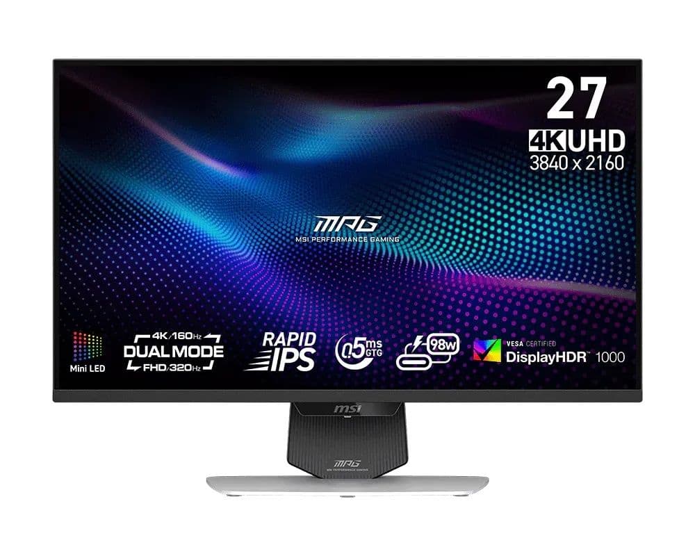 MSI MPG 274URDFW E16M 27 Inch 4K UHD Flat Gaming Monitor , 160 Hertz 0.5 Millisecond , White