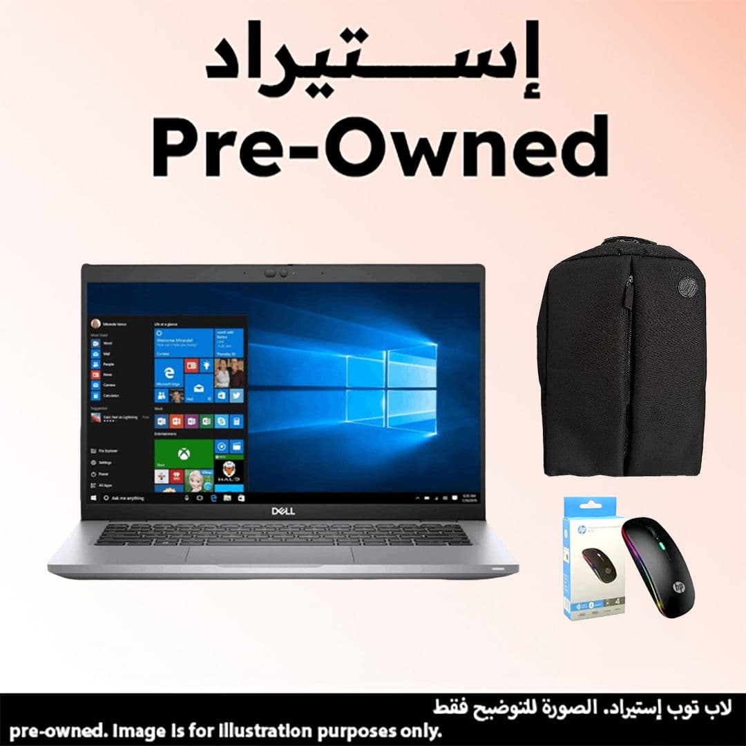 Dell Latitude 5420 Laptop, 14 Inch, FHD Disply, Windows 10 Pro - Silver (Pre-Owned) with Wireless Mouse and Laptop Packback