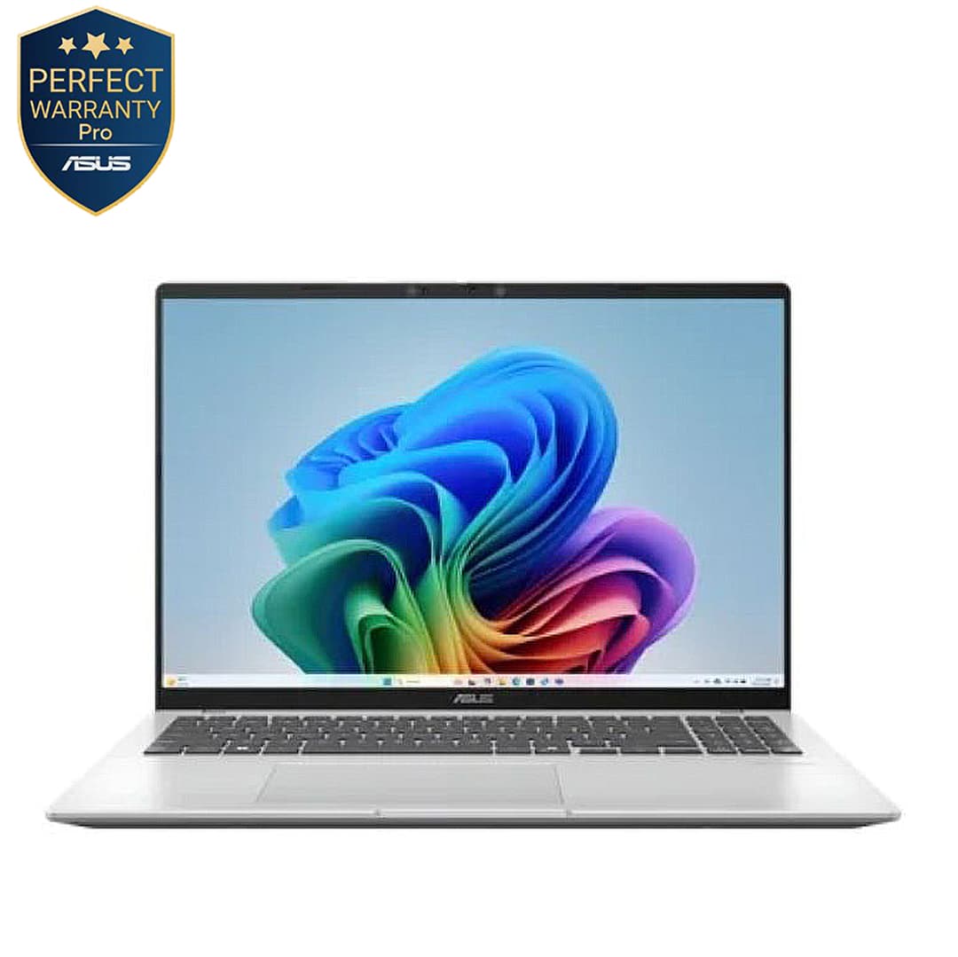 Asus Vivobook 16 X1607QA-MB054W Laptop ,Qualcomm Snapdragon X X1 26100 16 Inch ,1 Terabyte SSD ,16 GB ,Qualcomm Adreno ,Windows 11 - Cool Silver