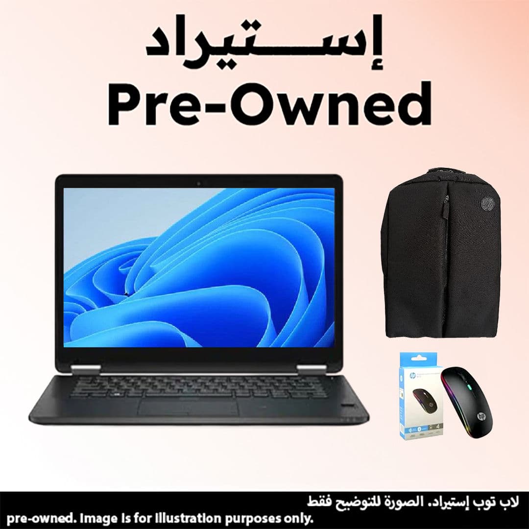 Dell Latitude 5470 Laptop, 14 Inch, FHD Display, Windows 10 - Black (Pre-Owned) with Wireless Mouse and Laptop Packback