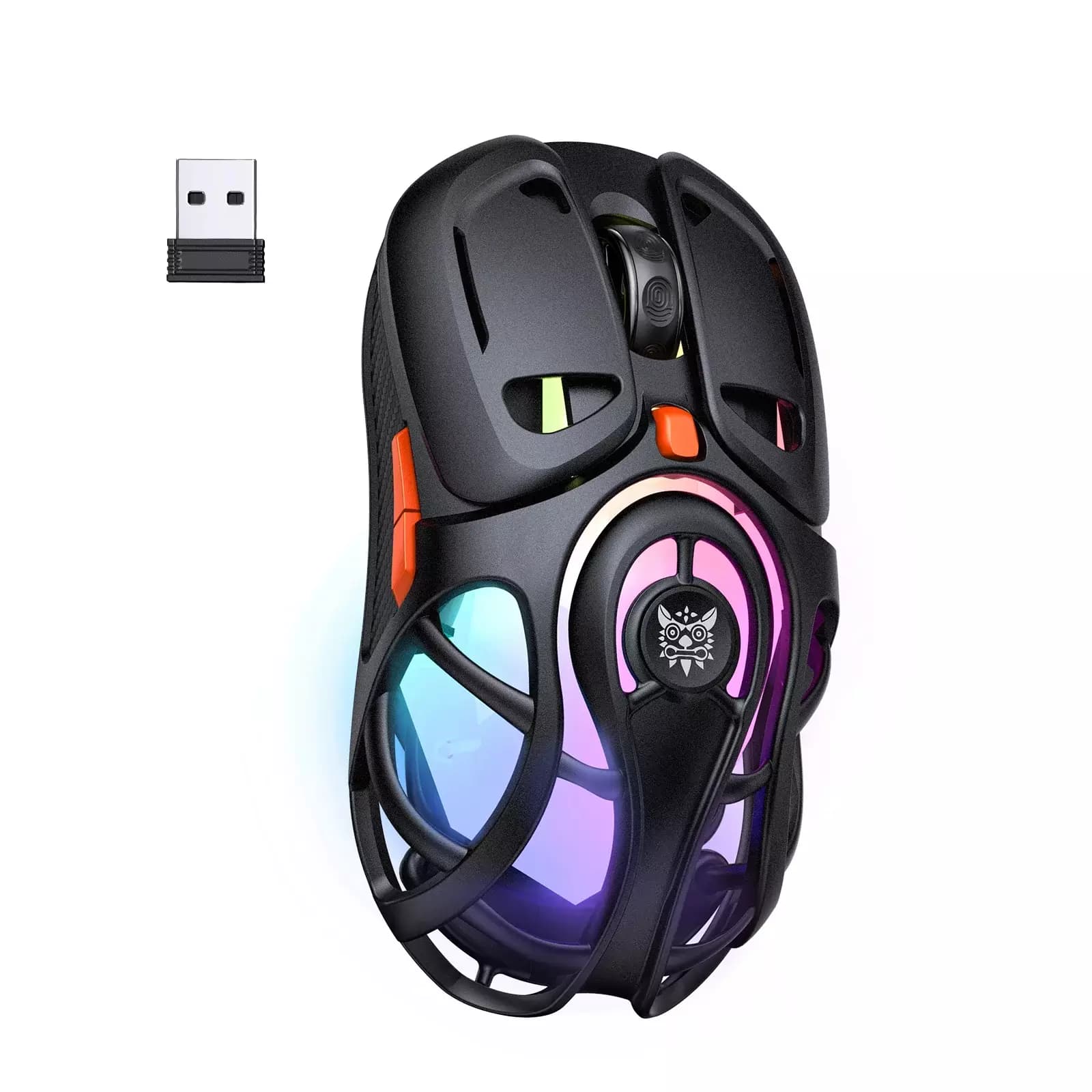 ONIKUMA DM02 Tri-Mode RGB Gaming Mouse – 12,800 DPI Optical Sensor, 1000Hz Polling Rate, Lightweight Honeycomb Shell, Wireless Bluetooth & Wired Gaming Mouse (Black)