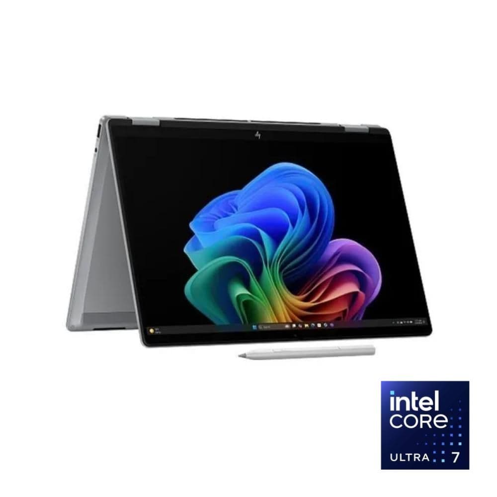 لابتوب HP OmniBook X Flip NGAI 14-fm0011ne Intel Core Ultra 7 258V 32GB LPDDR5X 1TB PCIe Intel Arc Graphics 14" Touch 3K OLED 48-120Hz Windows 11 Meteor SilverHP +قلم HP الرقمي بتقنية MPP 2.0 مع اشتراك PC Game Pass